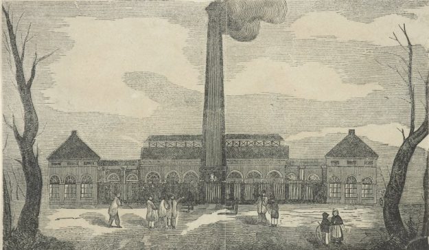 Gasfabriek Goldsmid,Lijnbaan, gashouder, ca. 1860