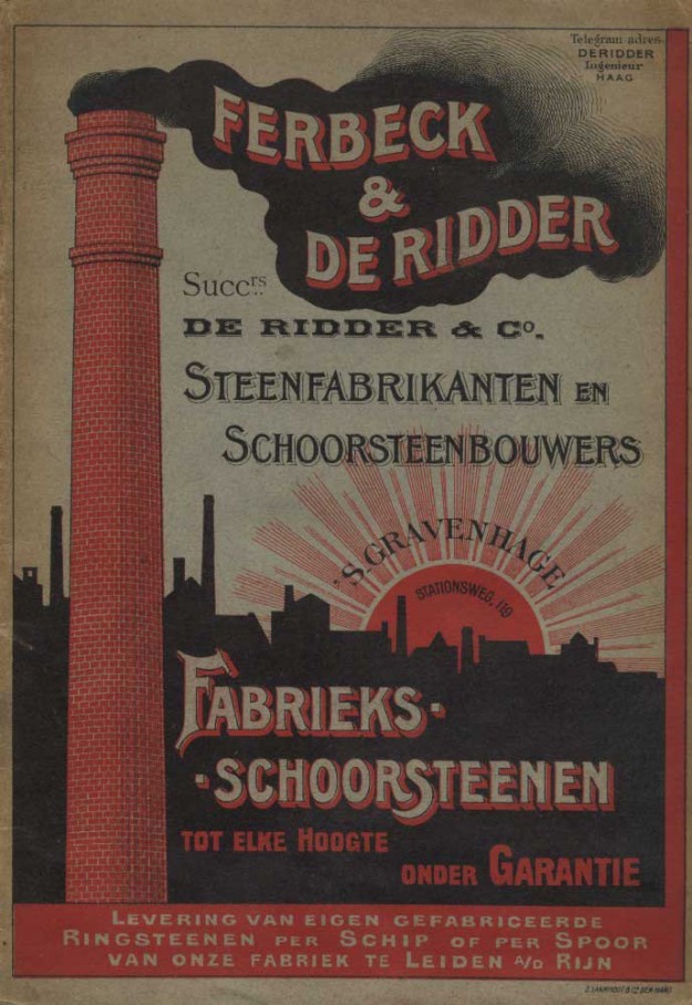 Catalogus van de fabrieksschoorstenenbouwer De Ridder. De Ridder, fabrieksschoorstenenbouwer, Stationsweg 157, 1902