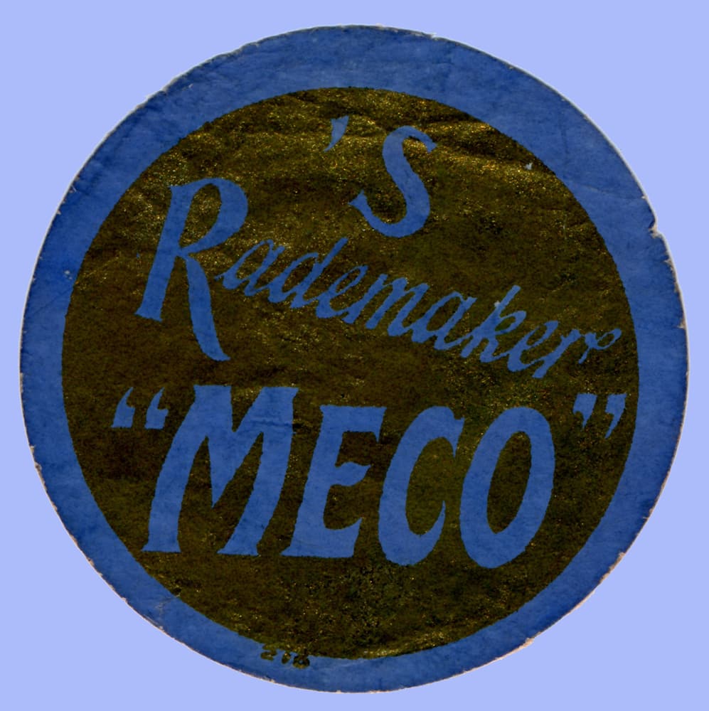 Rademaker reclamesluitzegel voor haar melkchocolade Meco, jaren 20