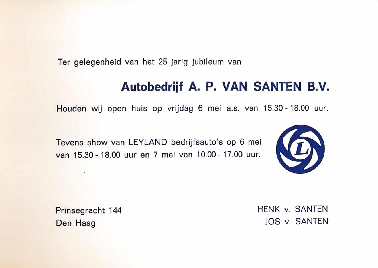 A.P. van Santen, garagebedrijf, Prinsegracht, 1977