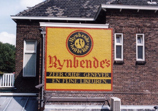 Gerestaureerde Rynbendereclame, 2000 Rynbende, jenever, Vlietweg, 2000