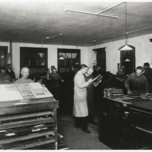 Mouton & Co, drukkerij, Lutherse Burgwal 29, ca. 1920