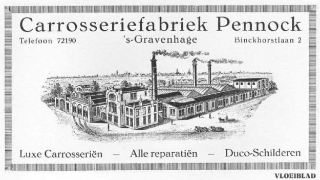 Pennock, carrosseriefabriek, Binckhorstlaan 2, jaren 30
