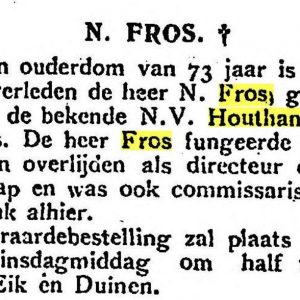 Fros, houthandel, 2e Lulofsdwarsstraat, 1925