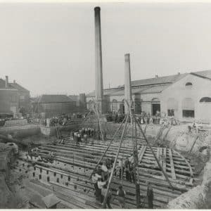 Gasfabriek Goldsmid,Lijnbaan, gashouder, ca. 1870