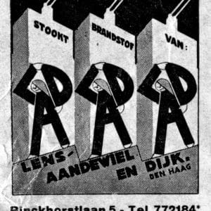 Brandstoffenhandel v/h Lens, Aandewiel & Dijk, Binckhorstlaan 5, ca. 1930