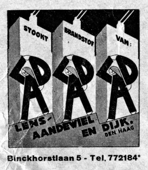 Brandstoffenhandel v/h Lens, Aandewiel & Dijk, Binckhorstlaan 5, ca. 1930