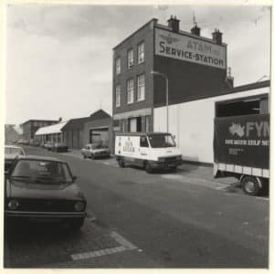 ATAM-Taxibedrijf, Citroëndealer, Leeghwaterstraat, 1982