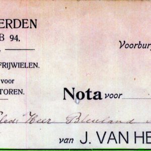 Van Herwerden, rijwielhandel, Laan van N.O. Einde 100, Voorburg, ca. 1910