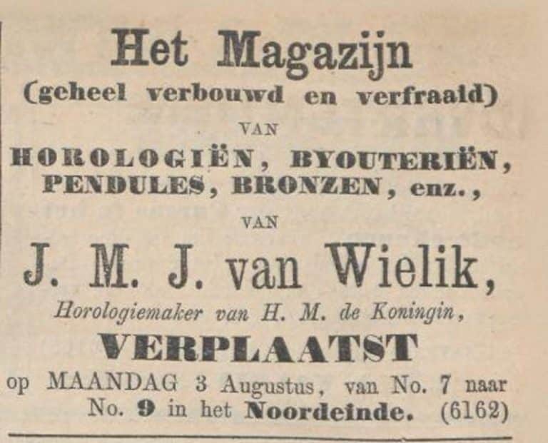 Van Wielik BV, onderscheidingen, Kneuterdijk 2b, 1868