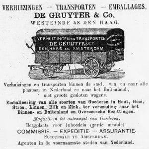 De Gruijter, Koninklijke Meubeltransport, Westeinde 48, 1881