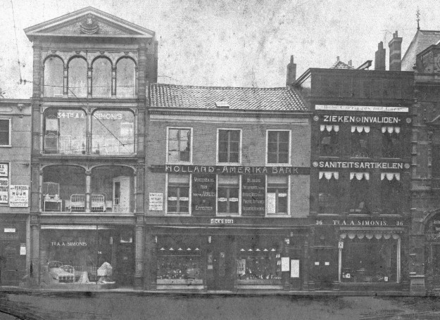 Simonis, bedden, Groenmarkt, ca. 1905