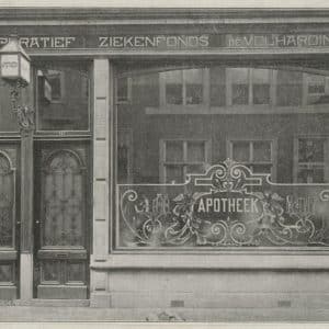 De Volharding, Nieuwe Molstraat 14A, apotheek, ca. 1907