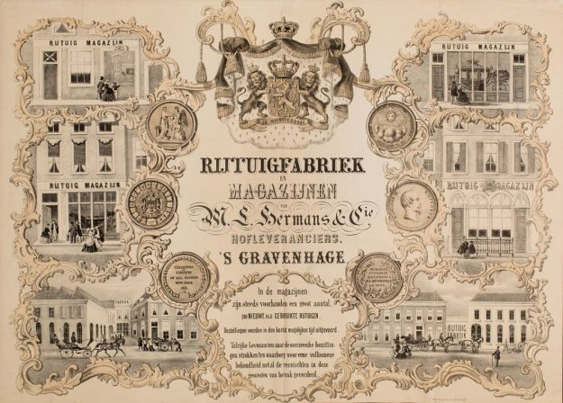 Hermans, Rijtuifabriek, Koediefstraat, affiche, ca. 1866