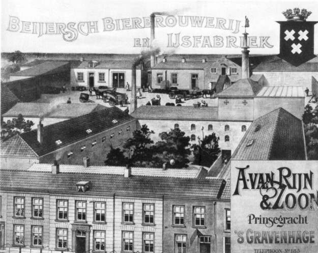 Reclame van De Drie Kruisen. Prinsegracht. ca. 1895 Drie Kruisen, bierbrouwerij, Prinsegracht, ca. 1895