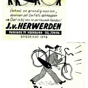 Van Herwerden, rijwielhandel, Laan van N.O. Einde 100, Voorburg, jaren 30