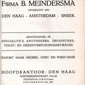 B. Meindersma, drogisterij en apotheek producten, Fruitweg 25-27, 1937
