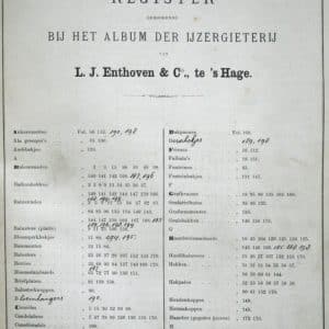 L.I. Enthoven & Co, ijzergieterij, catalogus, ca. 1862