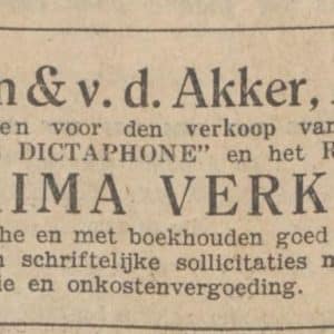 Haussmann & Van den Akker, kantoormachinehandel, Juliana van Stolberglaan 95 , 1930