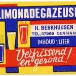 Berkhuijsen, limonade, Koningstraat 68, jaren 30