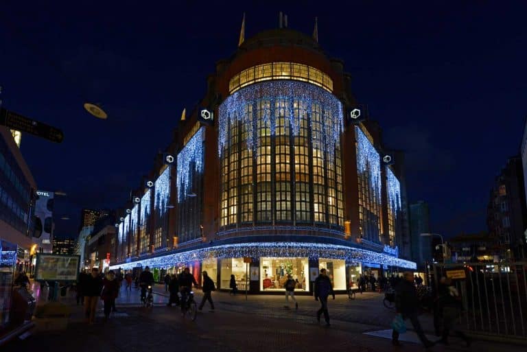 Bijenkorf in kerstsfeer, Grote Marktstraat, 2014