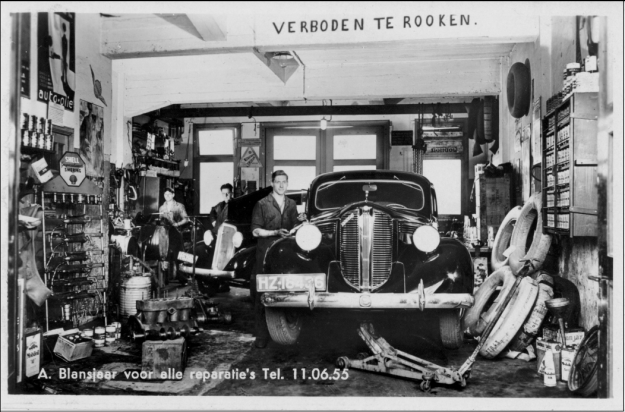 Blansjaar, auto- en kraanbedrijf, 1e van der Kunstraat 49, jaren 50
