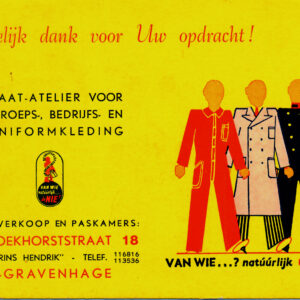 Coelijn, bedrijfskleding, Boekhorst 18, jaren 30