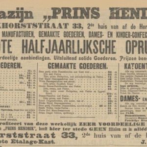 Magazijn Prins Hendrik, Boekhorststraat 33, 1902