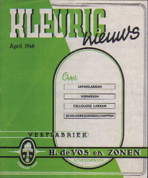 De Vos, verffabriek bedrijfsblad Kleurig Nieuws, 1948
