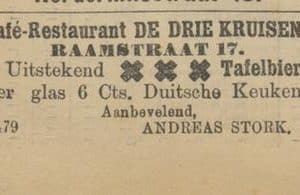 De Drie Kruisen, bierbrouwerij, Prinsegracht 126, 1894