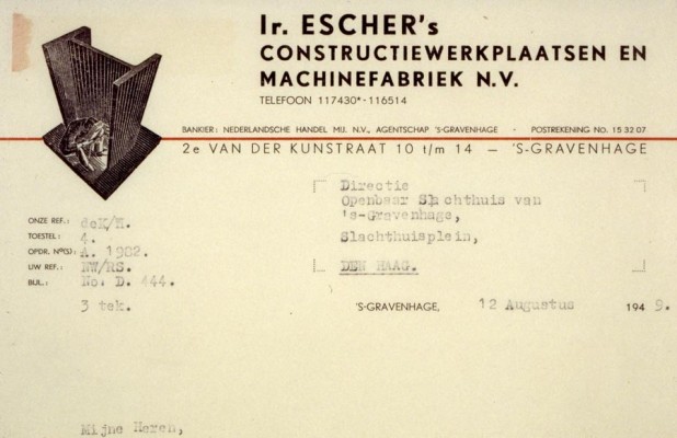 Escher, constructiewerkplaatsen, 3e Van der Kunstraat 13-25, 1949