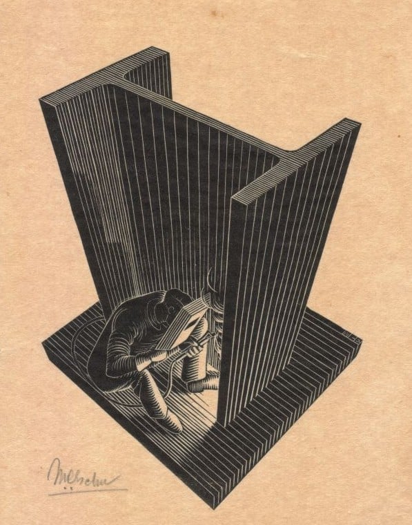 Escher, constructiewerkplaatsen, 3e Van der Kunstraat 13-25, ca. 1935