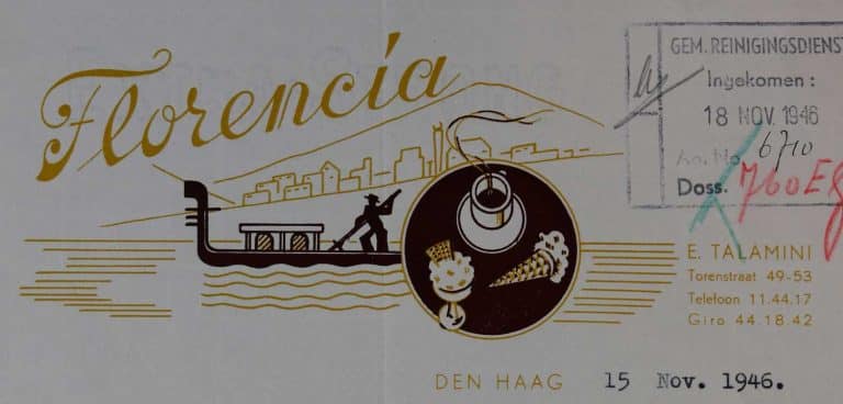 Florencia logo, ijsfabriek, 1946