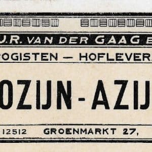 G.J.R. van der Gaag, drogist, Dagelijkse Groenmarkt 27, jaren 30