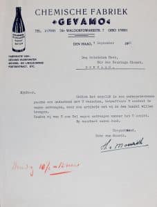 Gevamo, 2e Waldorpdwarsstraat 7, 1940