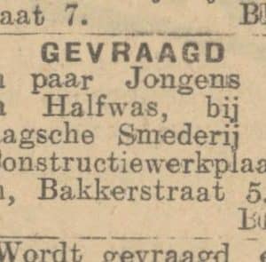 Haagsche Smederij | Bakkerstraat 5 | 1927