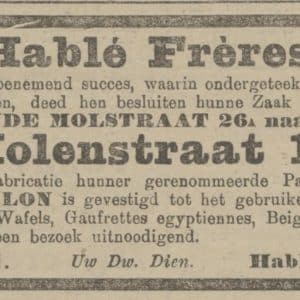 Hablé, wafels, Molenstraat 11, 1907