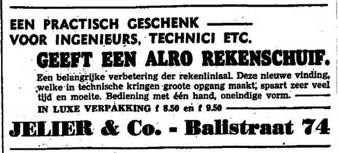 ALRO, Rekenschijf, Balistraat 75-81, 1939