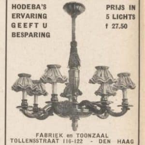 Hodéba, Verlichting- en Kleinmeubelindustrie, Tollensstraat 116, 1939