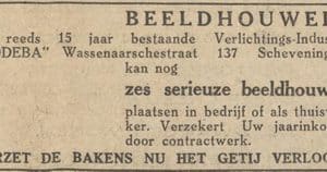 Hodéba, Verlichting- en Kleinmeubelindustrie, Wassenaarsestraat 139, 1946