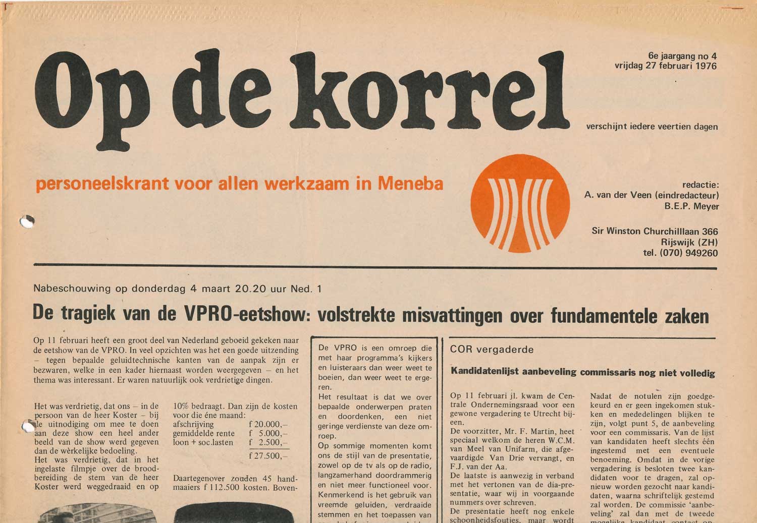 Hus, Op de Korrel, 27 februari 1976