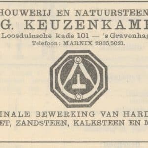 G. Keuzenkamp, steenhouwerij, Loosduinsekade 101, 1922