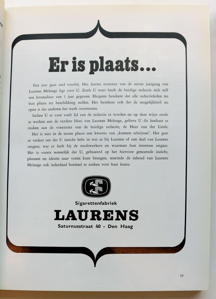 Laurens, sigarettenfabriek, Saturnusstraat 60, 1966