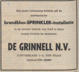 De Grinnell, sprinklerinstallaties , Jupiterkade 1-2, 1986