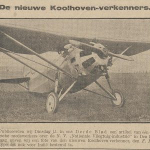Nationale Vliegtuigindustrie, Koolhovenverkenner, 1924
