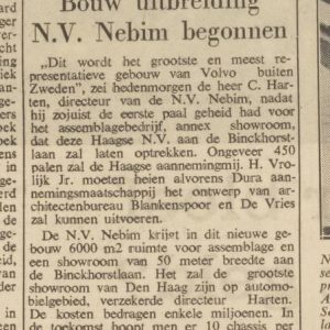 NEBIM, Volvo dealer, Koninginnegracht 10, 1960