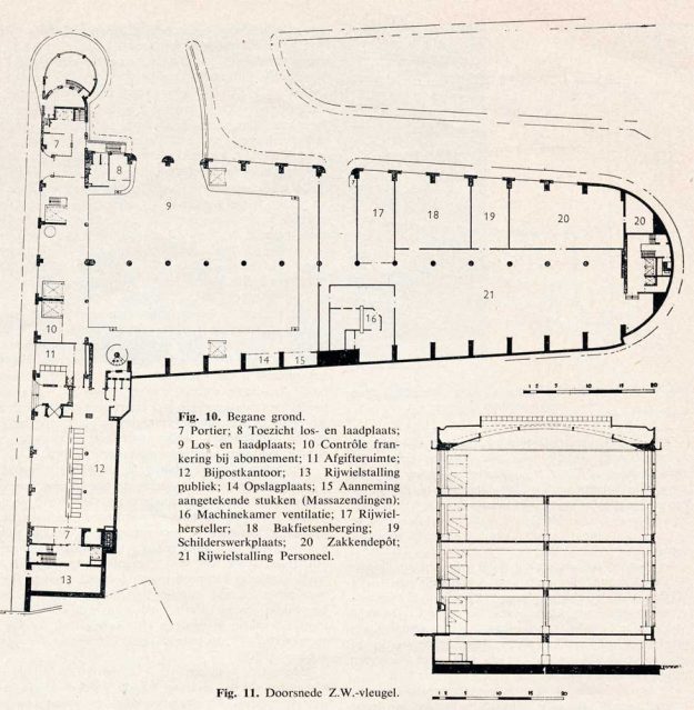 PTT stationspostgebouw, Waldorpstraat, 1955