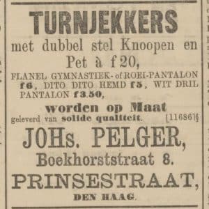 Pelger, advertentie, 1887