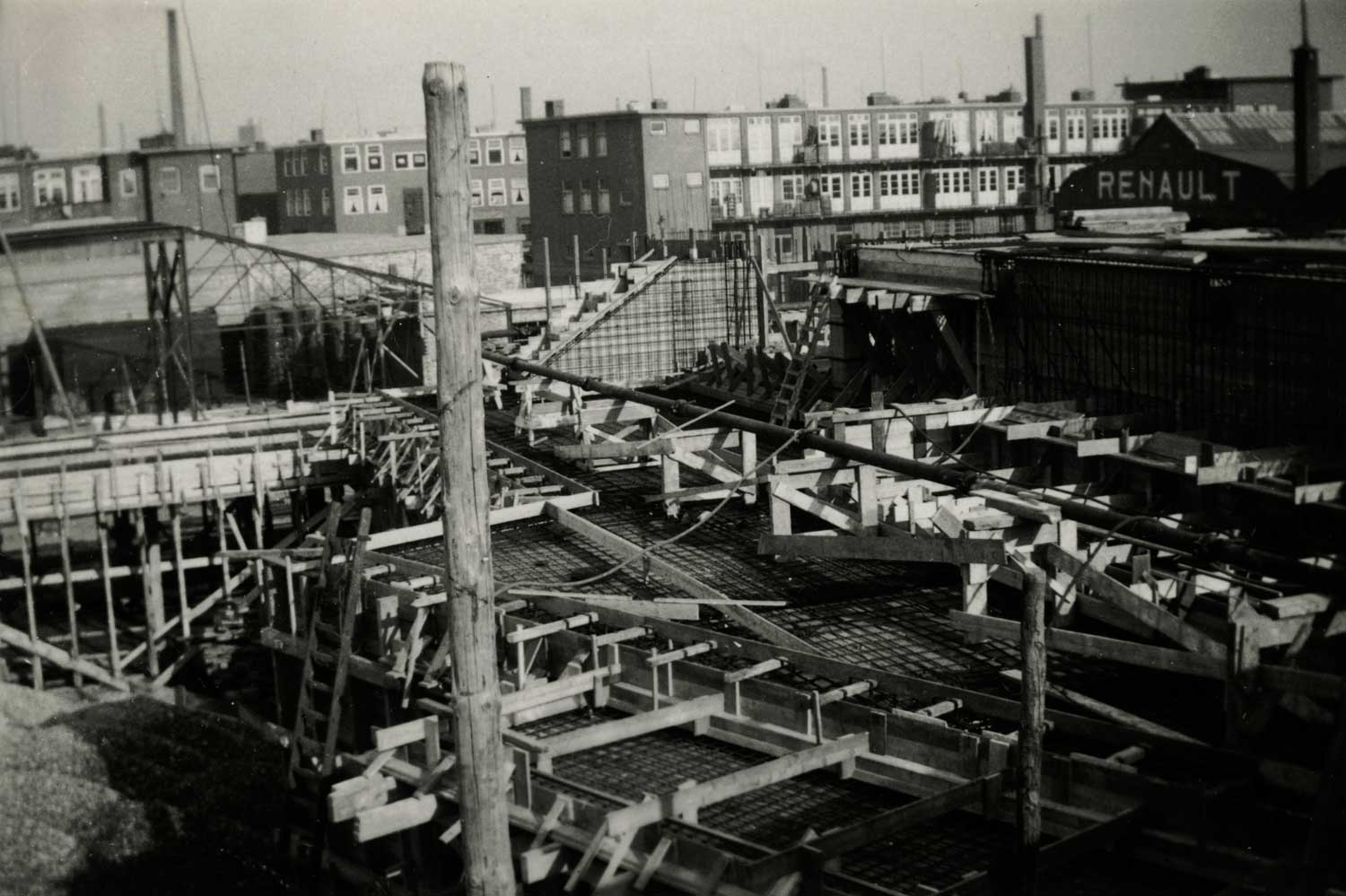 RAC, bouw werkplaats, 1e van der Kunstraat, ca. 1938