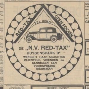Redtax, taxi's, Huygenspark 9, 1933